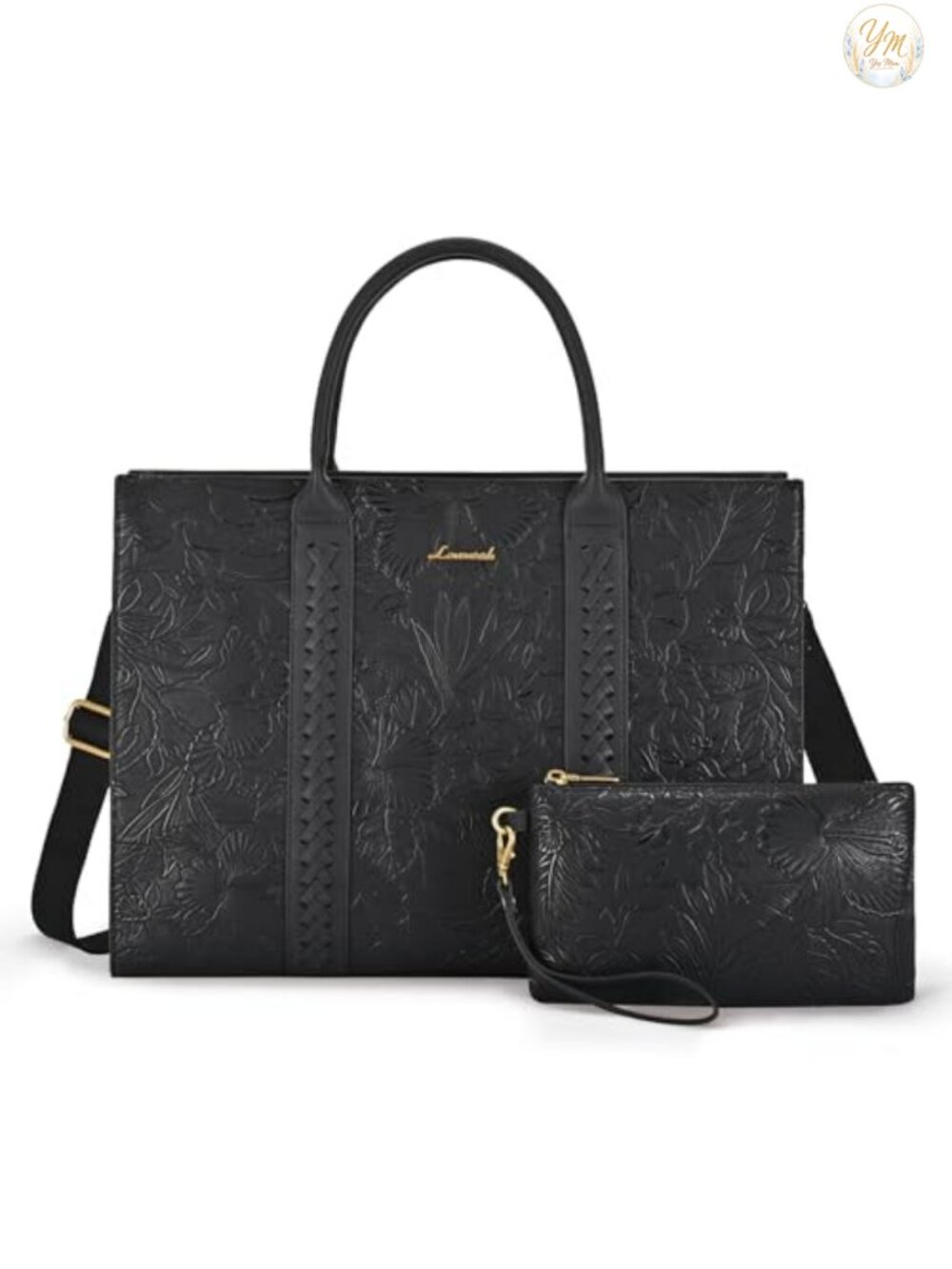 Vintage PU Leather Laptop Tote Bag for Women Professional Work Briefcase Fits